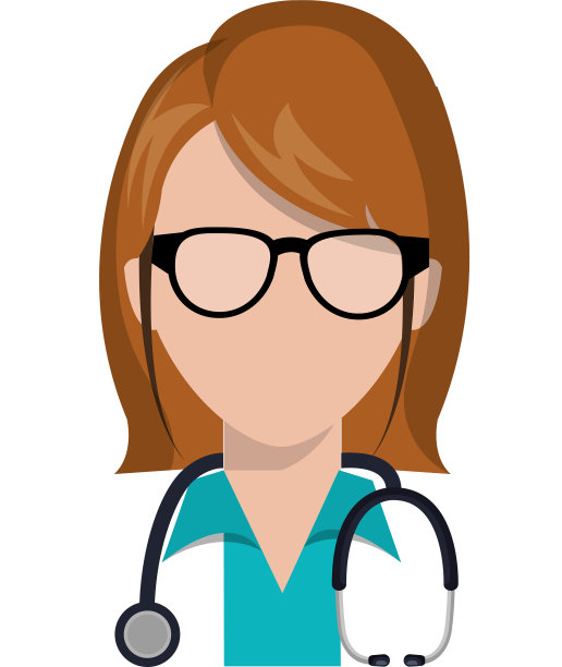 女医生，有听诊器和眼镜图片下载