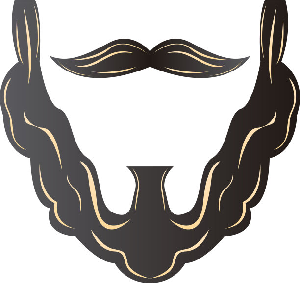 孤立的胡子轮廓图片下载