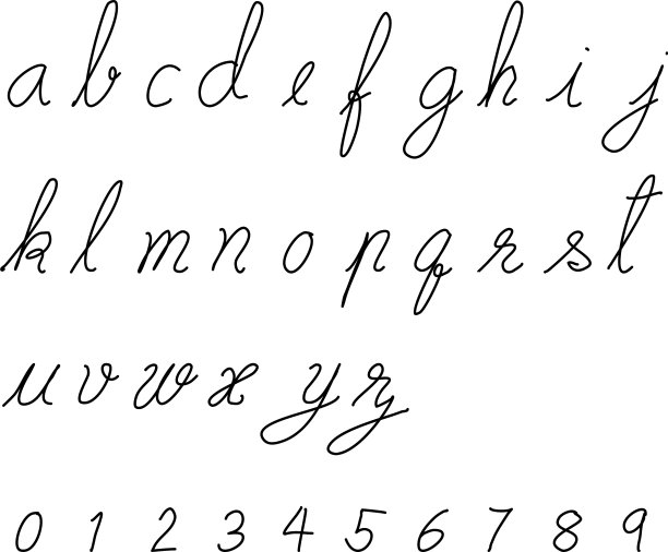 黑色手绘字体小写图片下载