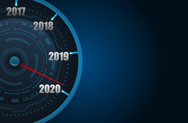 以汽车速度计的形式祝2020年新年快乐图片下载