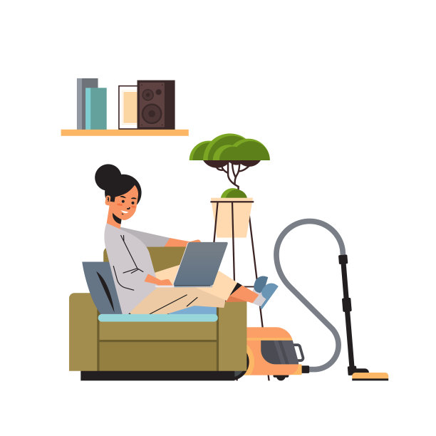 女性自由职业者在家里使用笔记本电脑工作图片下载