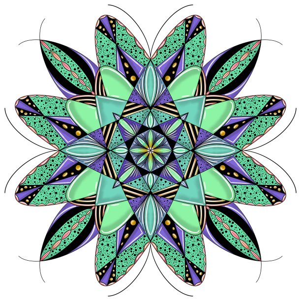 绿色的花曼荼罗图片下载