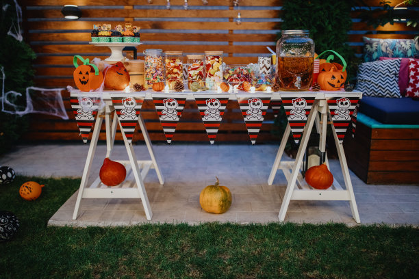 万圣节糖果自助餐桌图片下载