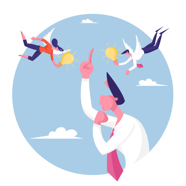 商人试图抓住思想缪斯人物图片下载