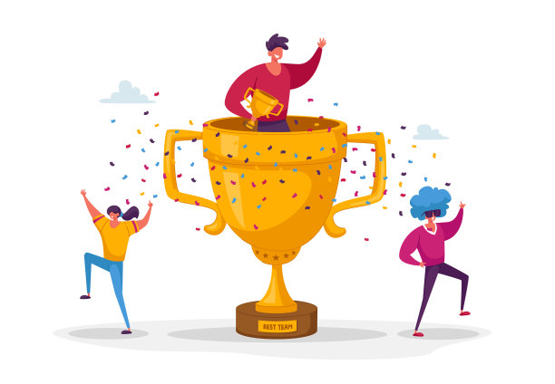 兴高采烈的人们庆祝胜利图片下载