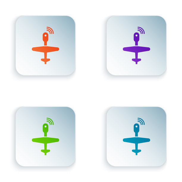 彩色无人机无人机图标孤立在白色背景图片下载