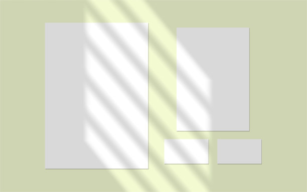 矢量模拟阴影叠加效果。透明柔和的光线和窗户的阴影。图片下载