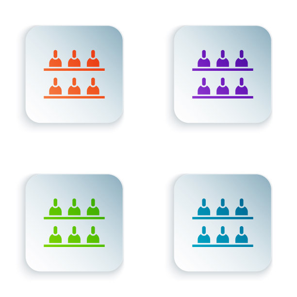 彩色陪审员图标孤立在白色背景上图片下载