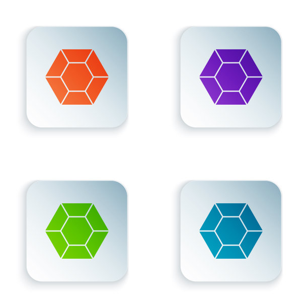 彩色魔法石图标孤立在白色图片下载