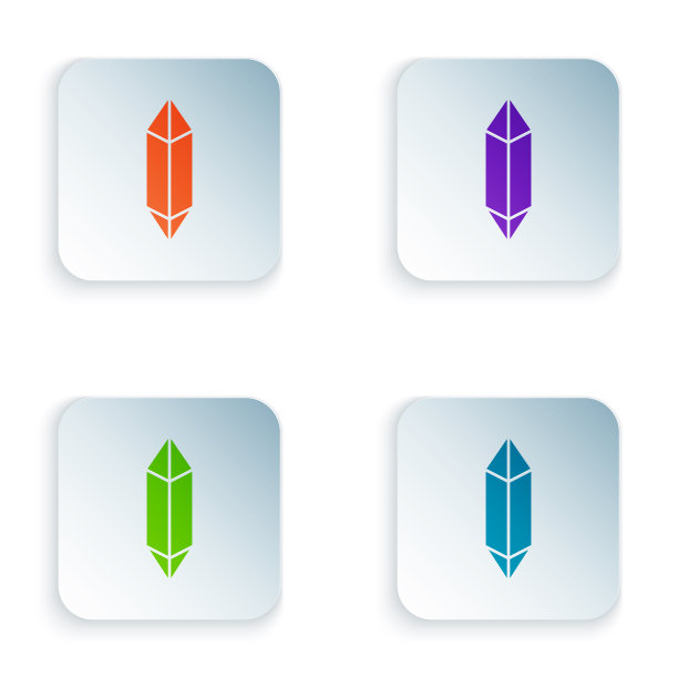 彩色魔法石图标孤立在白色图片下载