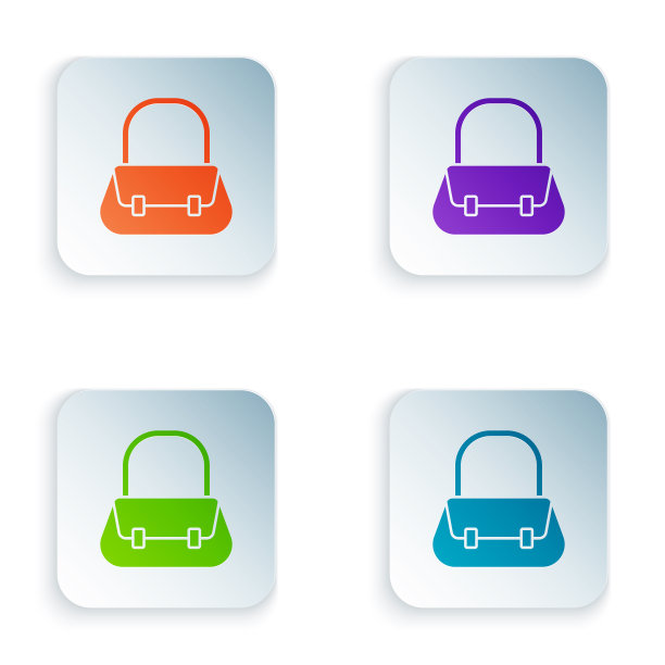 彩色手袋图标孤立在白色背景图片下载