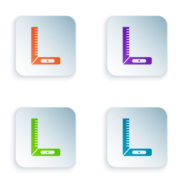 颜色角标尺图标孤立在白色图片下载