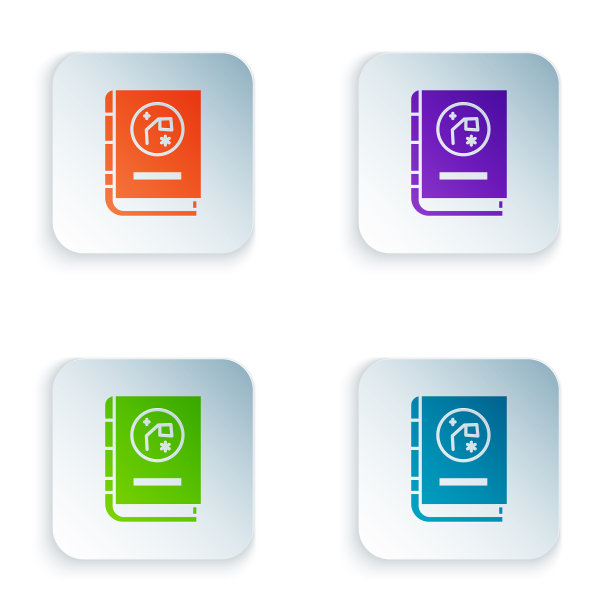 彩色天文书图标孤立在白色图片下载