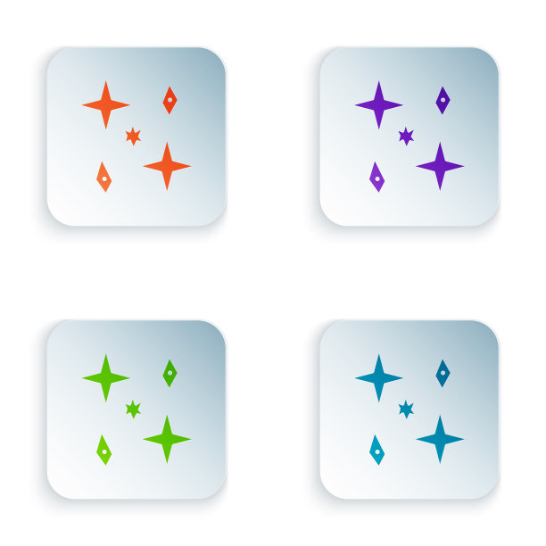 颜色下降的星星图标孤立在白色图片下载