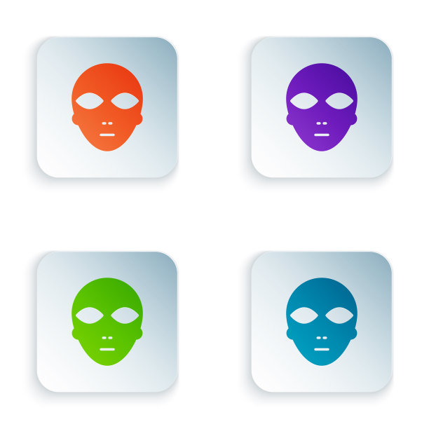 彩色异形图标孤立在白色背景图片下载