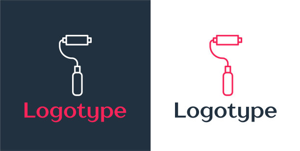 标志型线漆辊刷隔离图标上图片下载