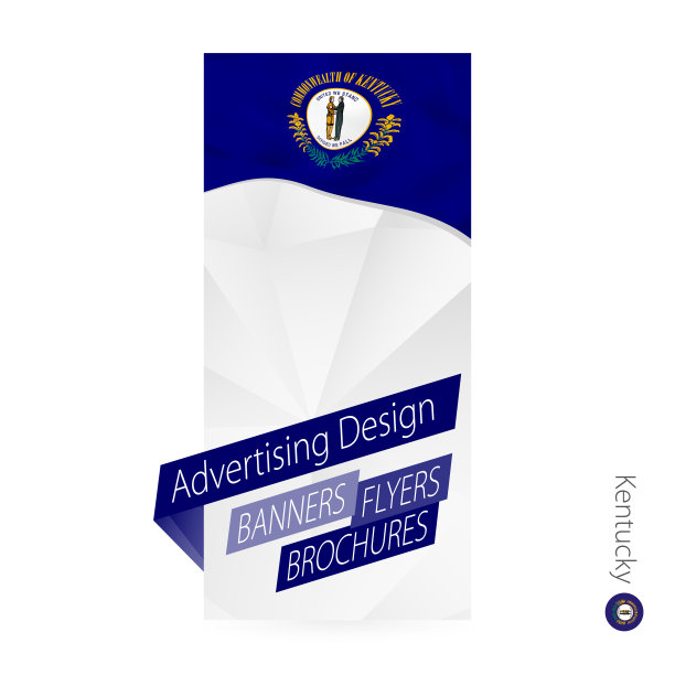 矢量抽象旗帜模板为美国肯塔基州。图片下载