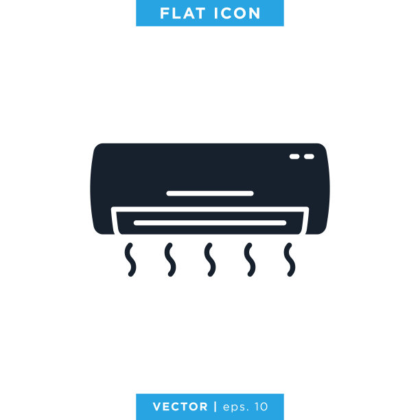 空调图标矢量设计。可编辑向量eps 10。图片下载