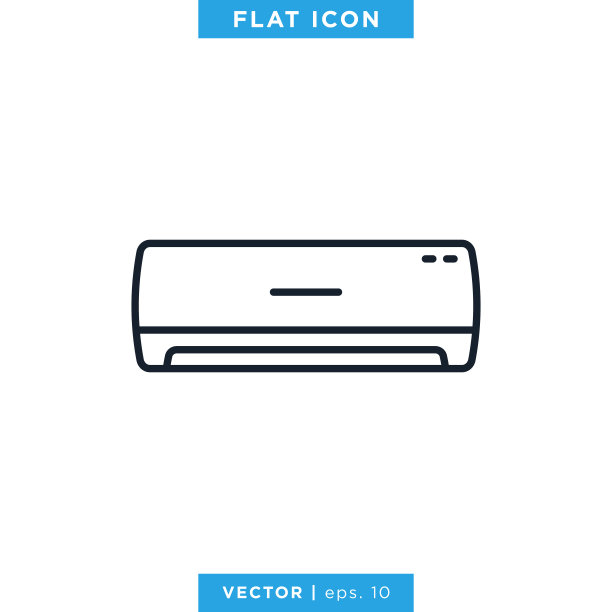 空调图标矢量设计。可编辑向量eps 10。图片下载