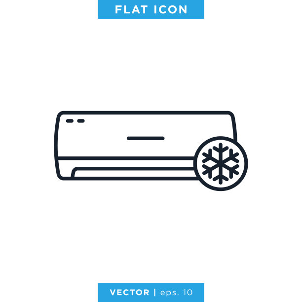 空调图标矢量设计。可编辑向量eps 10。图片下载