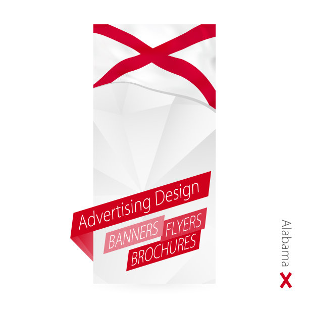 矢量摘要旗帜模板为美国州阿拉巴马。图片下载