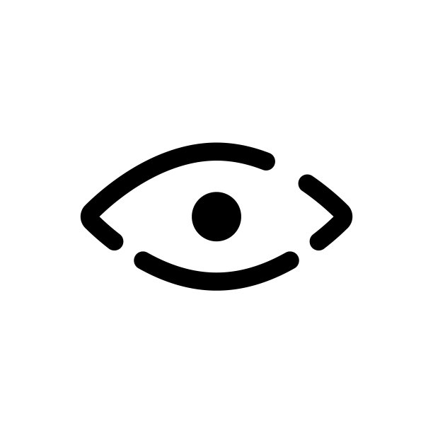 眼睛的标志。粗线条艺术图标程式化的人眼与瞳孔图片下载