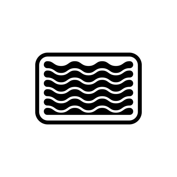 切碎的肉在托盘里。半成品肉制品工业包装的轮廓图标图片下载