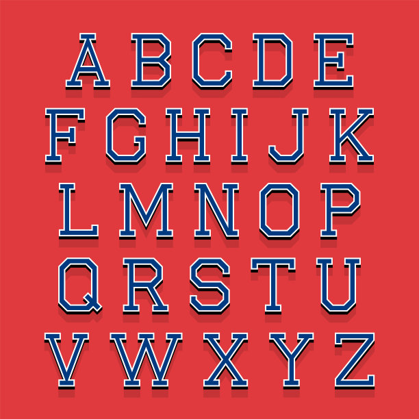 具有三维等距效果的字母图片下载