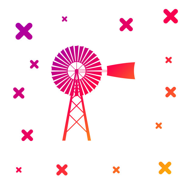 颜色风车图标孤立在白色背景图片下载