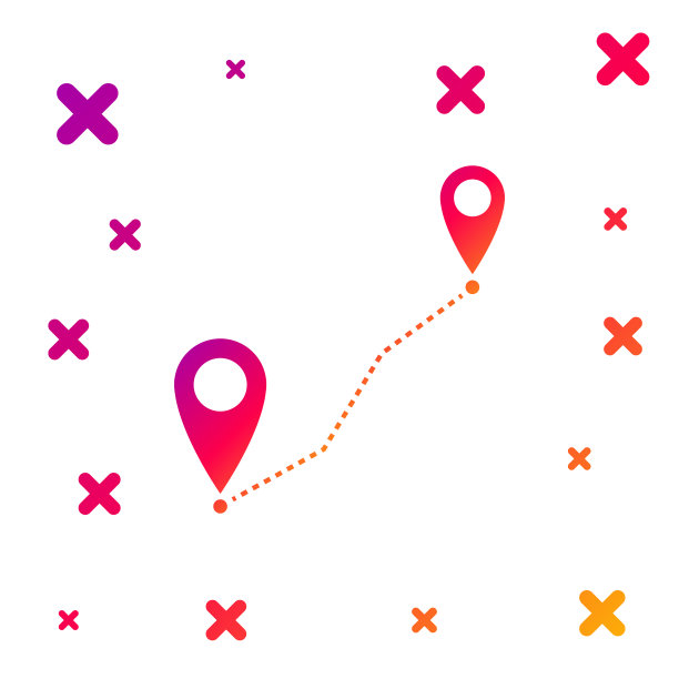 颜色路线位置图标隔离在白色上图片下载