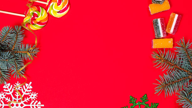 圣诞装饰糖果横幅图片下载