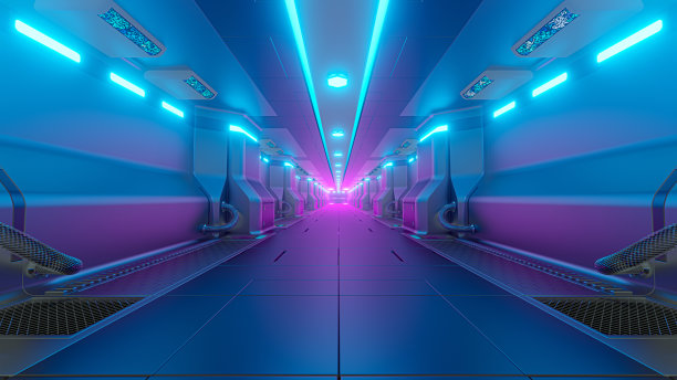 科幻走廊背景。图片下载