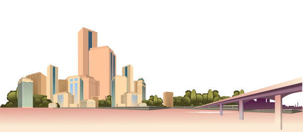 白色背景上的城市景观图片下载