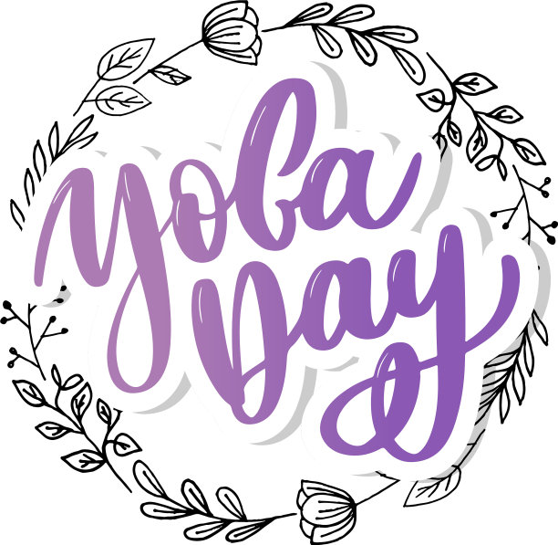 国际瑜伽日手写文字图片下载