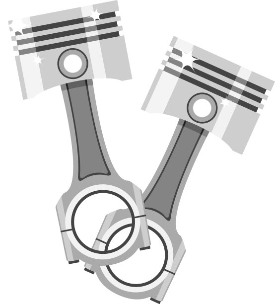 两个活塞与连杆部件图片下载