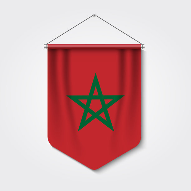 3d现实三角旗摩洛哥图片下载