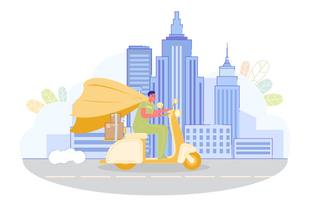 超人骑着踏板车，后备箱上放着箱子图片下载