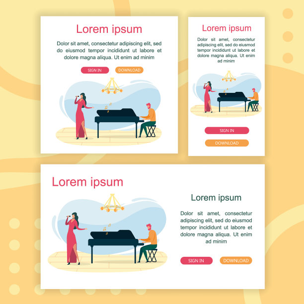 应用程序与按钮女孩唱歌伴奏钢琴图片下载