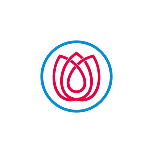 红玫瑰重叠线圆几何标志图片下载