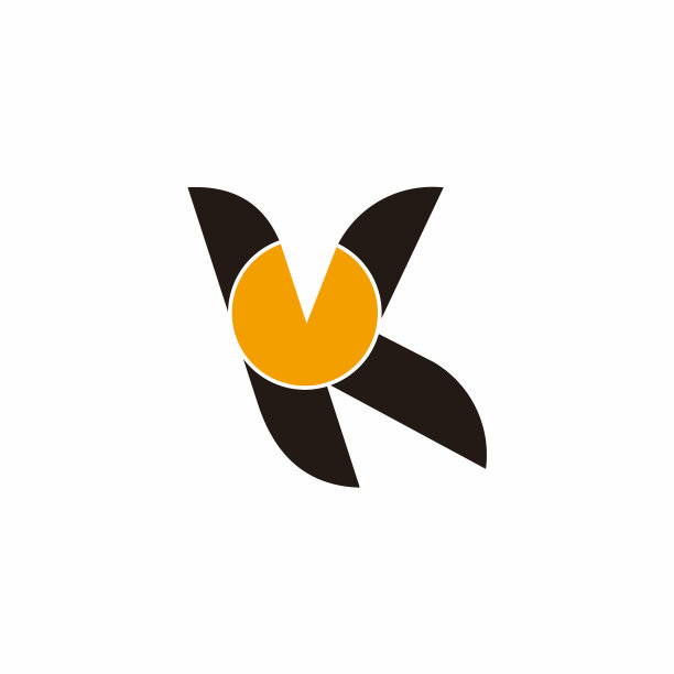 字母VK圆形几何标志图片下载