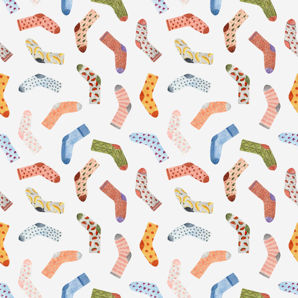 套袜子无缝图案。图片下载