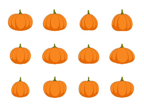 万圣节南瓜在白色的背景，矢量插图图片下载