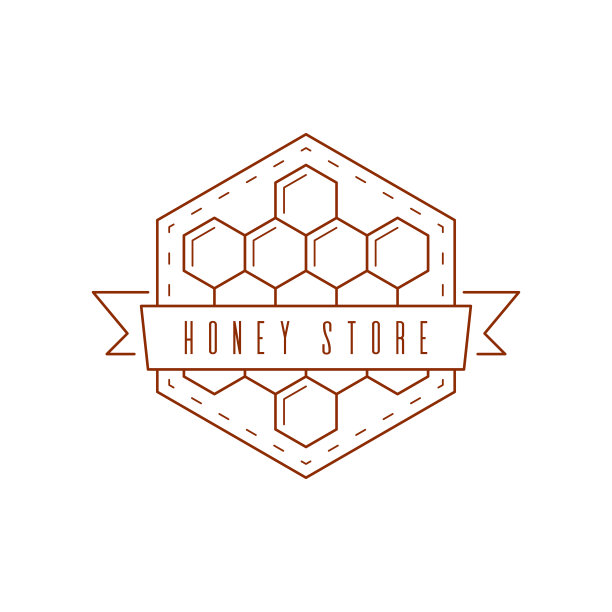 蜂蜜生产公司外形徽章或标志设计图片下载