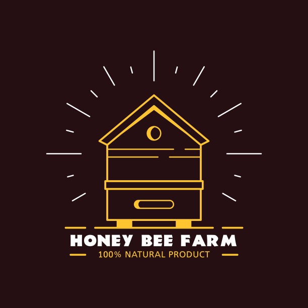 蜂蜜生产公司外形徽章或标志设计图片下载