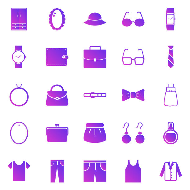 在白色背景上装饰渐变图标图片下载