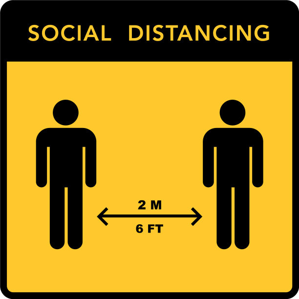 社交距离旗帜保持2米图片下载
