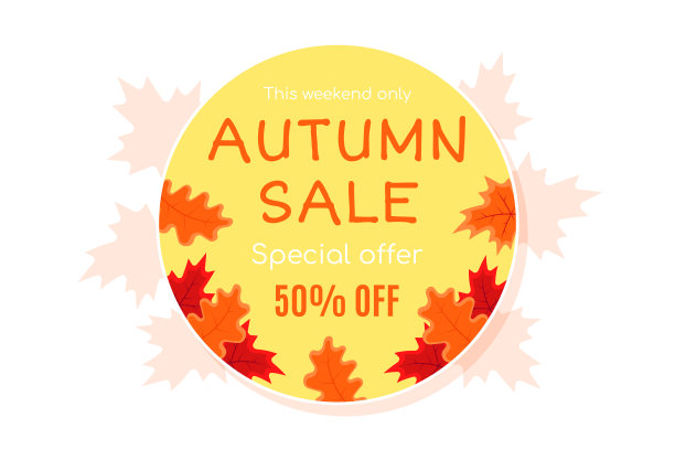 秋季销售矢量横幅设计。矢量插图。图片下载
