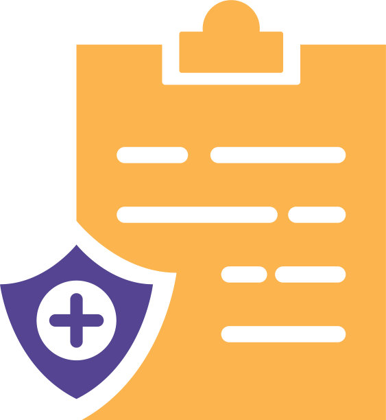 盾牌保险与剪贴板剪影风格图片下载