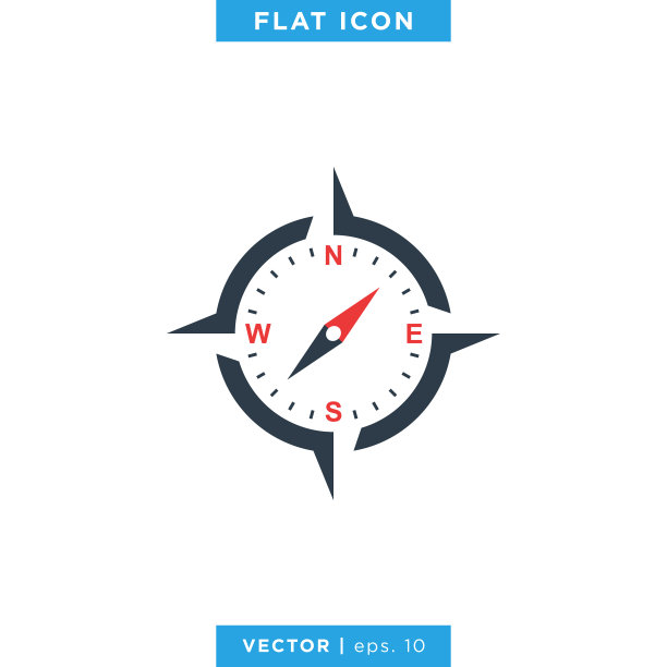 风向标罗盘图标矢量logo设计模板.可编辑的eps 10.图片下载