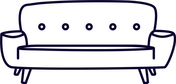 舒适的沙发线条风格图标图片下载